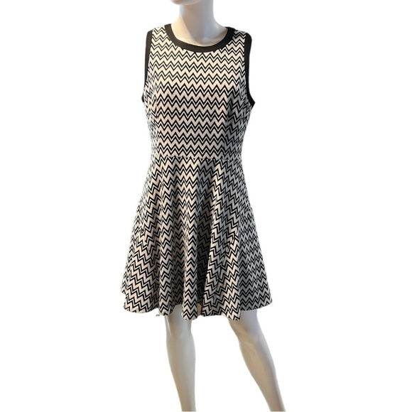 Trina Turk Sheila Chevron Mini Fit and Flare Dress Size L - Picture 3 of 7